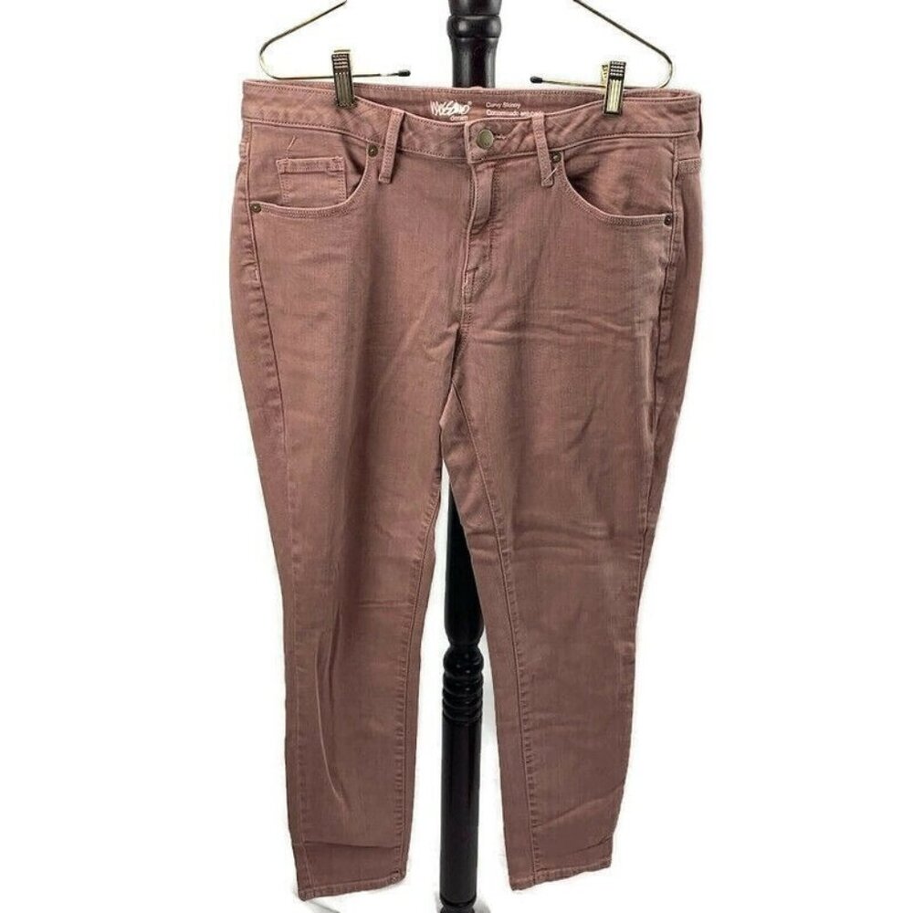 Mossimo Curvy Skinny Dusty‎ Rose Mauve Jeans Stretch Skinny Jeans Size 12R